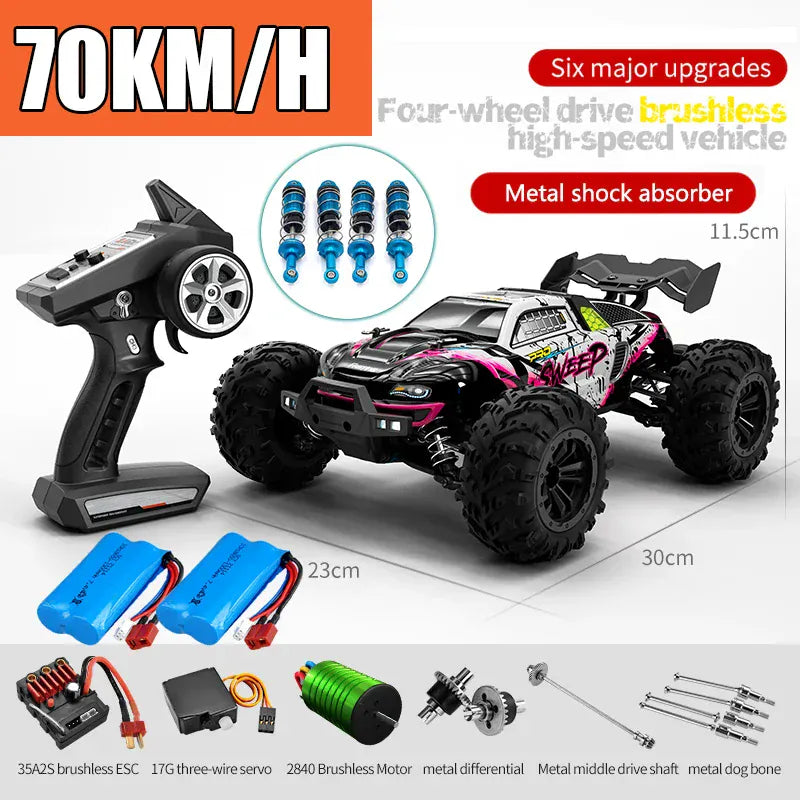 Rc Car Off Road 4x4 High Speed 70KM/H Remote Control Car with LED Headlight Brushless 4WD 1/16 Monster Truck Toys for Boys Gift Rc Car Off Road 4x4 High Speed 70KM/H Remote Control Car with LED Headlight Brushless 4WD 1/16 Monster Truck Toys for Boys Gift