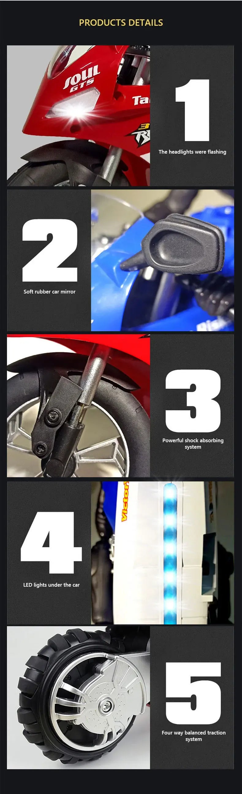 RC Motorcycles 1:6 1:10 Electric Motor RC Cars High Speed 4CH Remote Control Racing Motorcycle Drift Car Kids Xmas Festival Gift RC Motorcycles 1:6 1:10 Electric Motor RC Cars High Speed 4CH Remote Control Racing Motorcycle Drift Car Kids Xmas Festival Gift