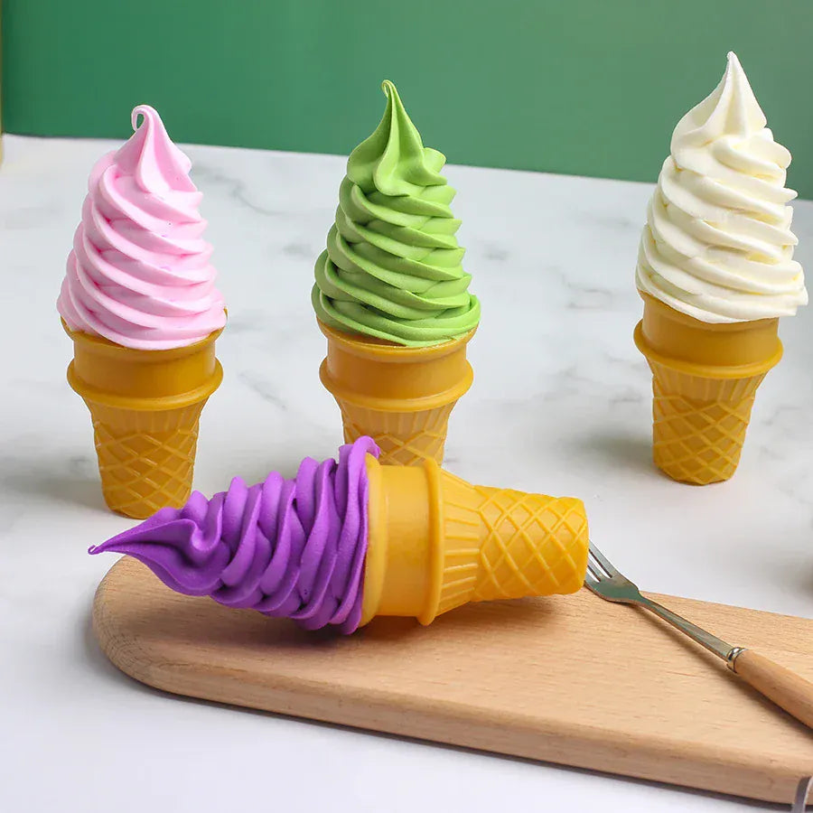 Realistic Ice Cream Cone Decor - Faux Food Display Prop Realistic Ice Cream Cone Decor - Faux Food Display Prop for Home & Business
