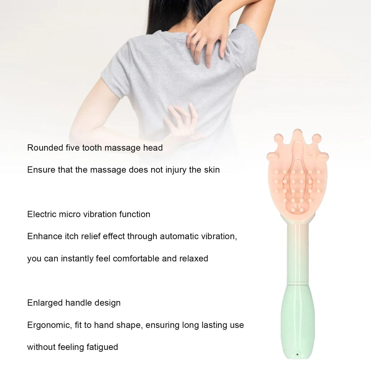 Rechargeable Electric Back Scratcher | Wahooly Rechargeable Electric Back Scratcher with Telescopic Reach