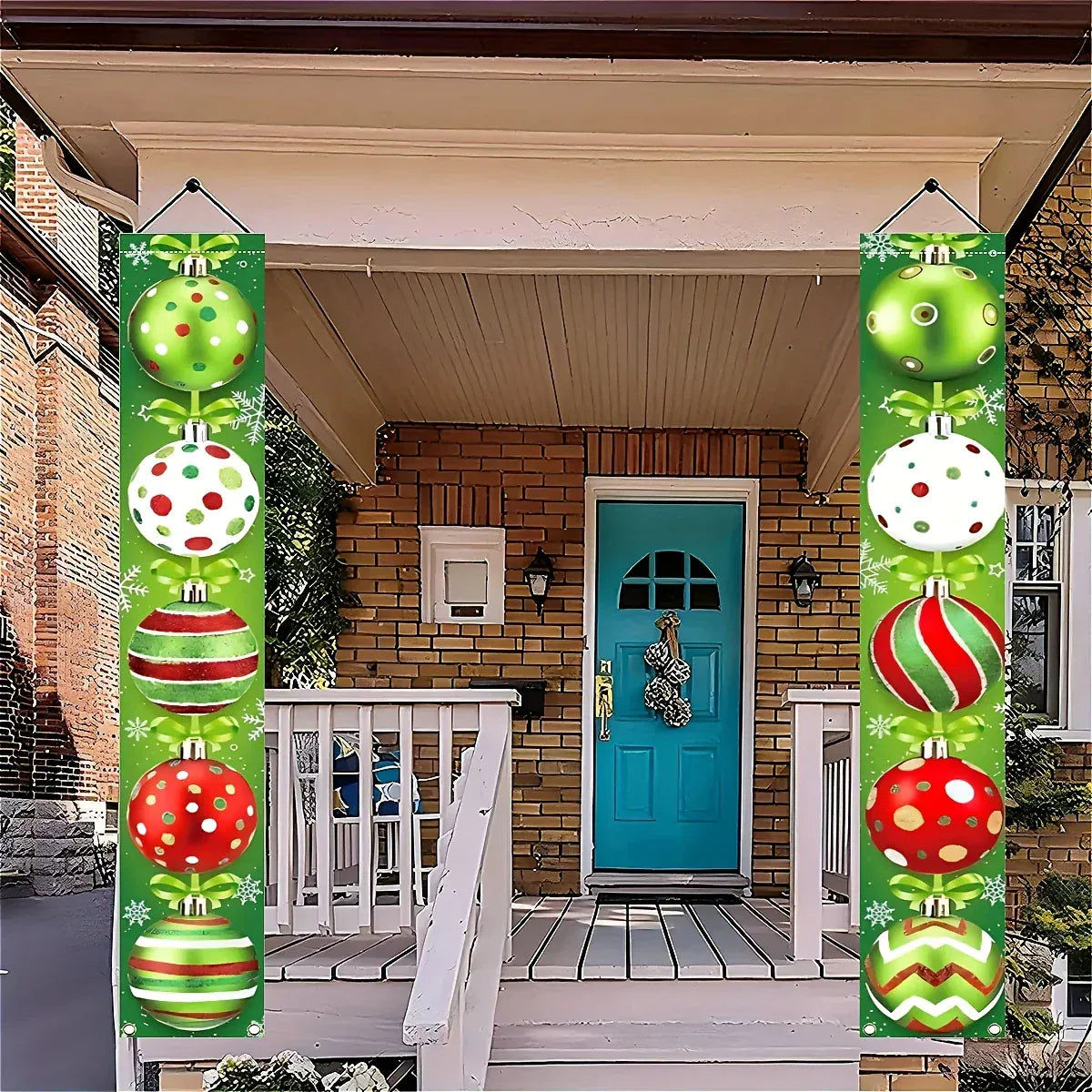 Red and green holiday decorations Red and green holiday decorations