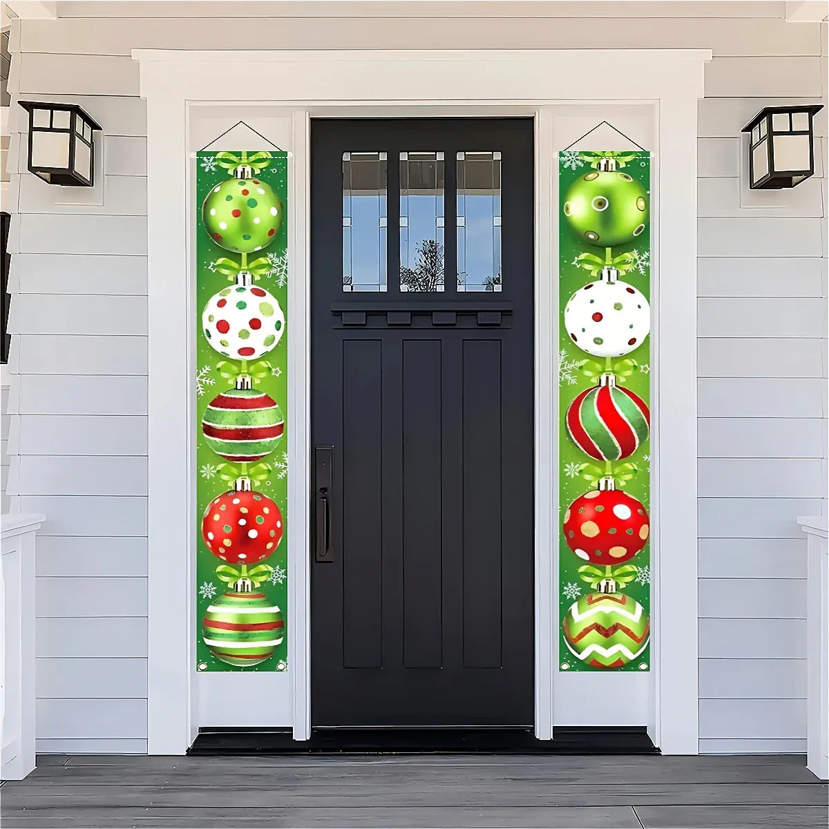 Red and green holiday decorations Red and green holiday decorations