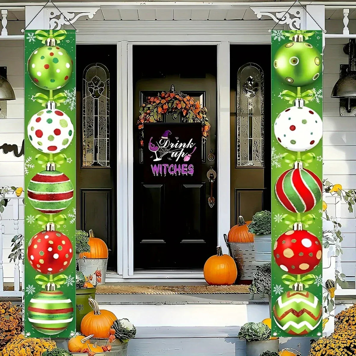 Red and green holiday decorations Red and green holiday decorations