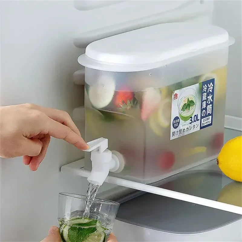 3.5L Refrigerator Beverage Dispenser with Faucet - Cold Water Kettle | Wahooly Refrigerator Cold Kettle with Faucet  Bottle Drinkware Kettle Pot Beverage Dispenser Cool Water Bucket Kitchen Tool Fruit Jugs