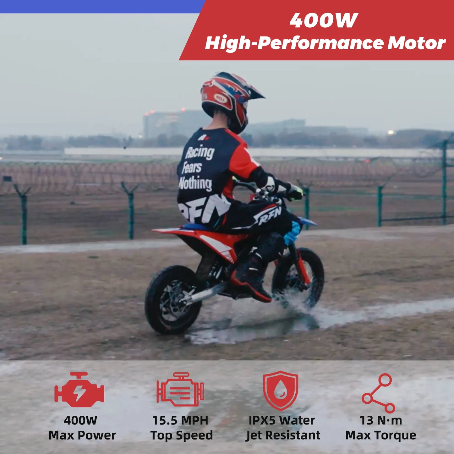 RFN Warrior Kids Electric Dirt Bike | Off-Road Motorcycle Ages 3–8 — Wahooly RFN Warrior Kids Electric Dirt Bike | Off-Road Electric Motorcycle for Ages 3–8 | Multiple Models & Colors