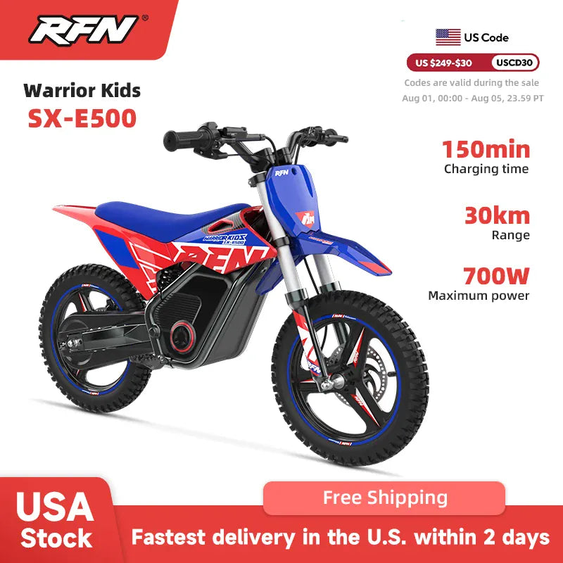 RFN Warrior Kids Electric Dirt Bike | Off-Road Motorcycle Ages 3–8 — Wahooly RFN Warrior Kids Electric Dirt Bike | Off-Road Electric Motorcycle for Ages 3–8 | Multiple Models & Colors