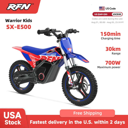RFN Warrior Kids Electric Dirt Bike | Off-Road Motorcycle Ages 3–8 — Wahooly RFN Warrior Kids Electric Dirt Bike | Off-Road Electric Motorcycle for Ages 3–8 | Multiple Models & Colors