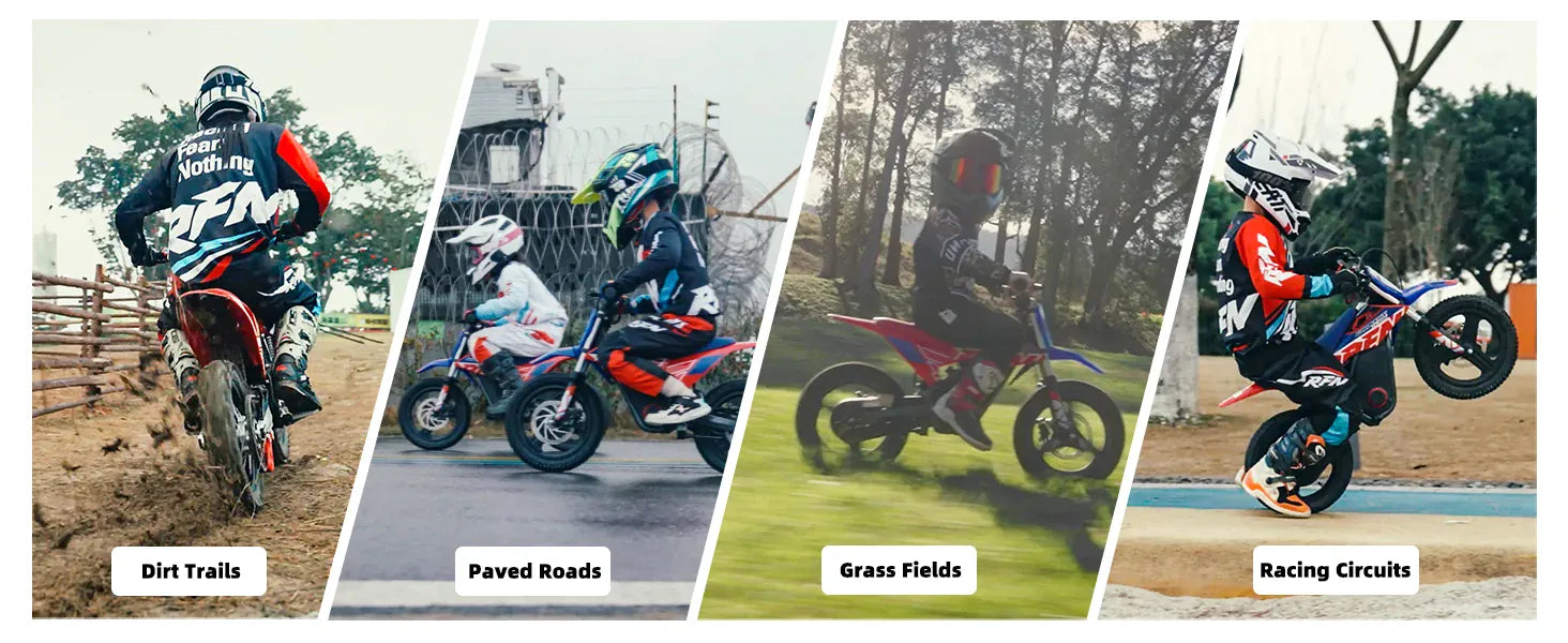 RFN Warrior Kids Electric Dirt Bike | Off-Road Motorcycle Ages 3–8 — Wahooly RFN Warrior Kids Electric Dirt Bike | Off-Road Electric Motorcycle for Ages 3–8 | Multiple Models & Colors