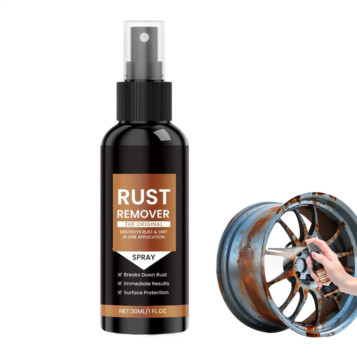 Rust Remover Spray Automotive Rust Remover Effective Concentrated 1 Fl.oz Fast-Acting Long-Lasting Cleaner for Household Rust Remover Spray Automotive Rust Remover Effective Concentrated 1 Fl.oz Fast-Acting Long-Lasting Cleaner for Household