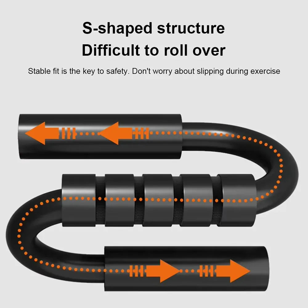 S-type push up support anti-skid foam handle thickened steel pipe household fitness equipment pectoral muscle training equipment S-type push up support anti-skid foam handle thickened steel pipe household fitness equipment pectoral muscle training equipment