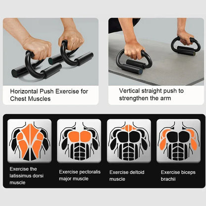 S-type push up support anti-skid foam handle thickened steel pipe household fitness equipment pectoral muscle training equipment S-type push up support anti-skid foam handle thickened steel pipe household fitness equipment pectoral muscle training equipment