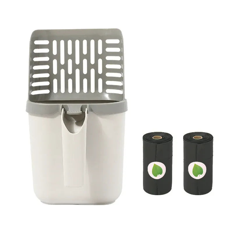 Self-Cleaning Cat Litter Scoop with Built-In Waste Bin & Refill Bags | Wahooly Self-Cleaning Cat Litter Scoop with Built-In Waste Bin & Refill Bags