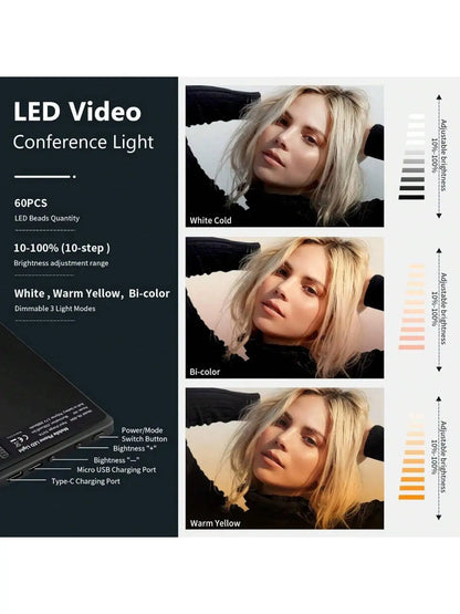 Selfie Light For Phone, Laptop, Tablets Camera Photography Video, With Front & Back Clip, Adjusted 3 LightModes For Phone, lPhon Selfie Light For Phone, Laptop, Tablets Camera Photography Video, With Front & Back Clip, Adjusted 3 LightModes For Phone, lPhon