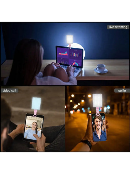 Selfie Light For Phone, Laptop, Tablets Camera Photography Video, With Front & Back Clip, Adjusted 3 LightModes For Phone, lPhon Selfie Light For Phone, Laptop, Tablets Camera Photography Video, With Front & Back Clip, Adjusted 3 LightModes For Phone, lPhon