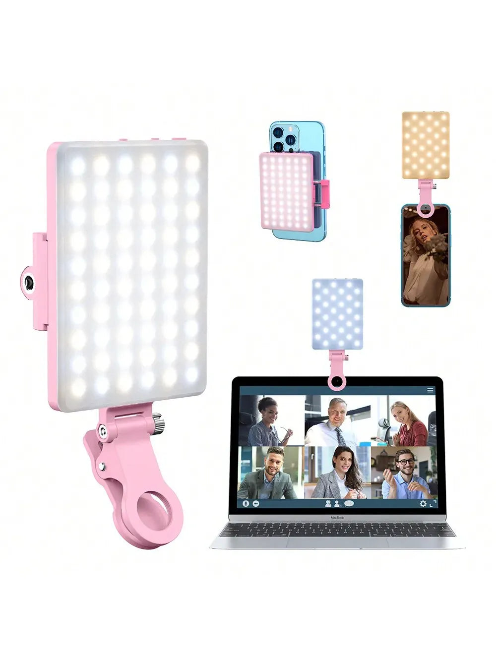 Selfie Light For Phone, Laptop, Tablets Camera Photography Video, With Front & Back Clip, Adjusted 3 LightModes For Phone, lPhon Selfie Light For Phone, Laptop, Tablets Camera Photography Video, With Front & Back Clip, Adjusted 3 LightModes For Phone, lPhon