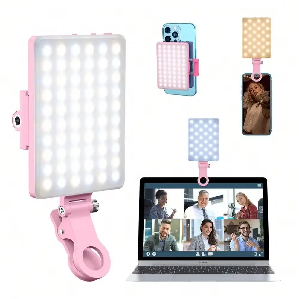 Selfie Light For Phone, Laptop, Tablets Camera Photography Video, With Front & Back Clip, Adjusted 3 LightModes For Phone, lPhon Selfie Light For Phone, Laptop, Tablets Camera Photography Video, With Front & Back Clip, Adjusted 3 LightModes For Phone, lPhon