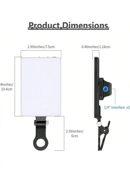 Selfie Light For Phone, Laptop, Tablets Camera Photography Video, With Front & Back Clip, Adjusted 3 LightModes For Phone, lPhon Selfie Light For Phone, Laptop, Tablets Camera Photography Video, With Front & Back Clip, Adjusted 3 LightModes For Phone, lPhon