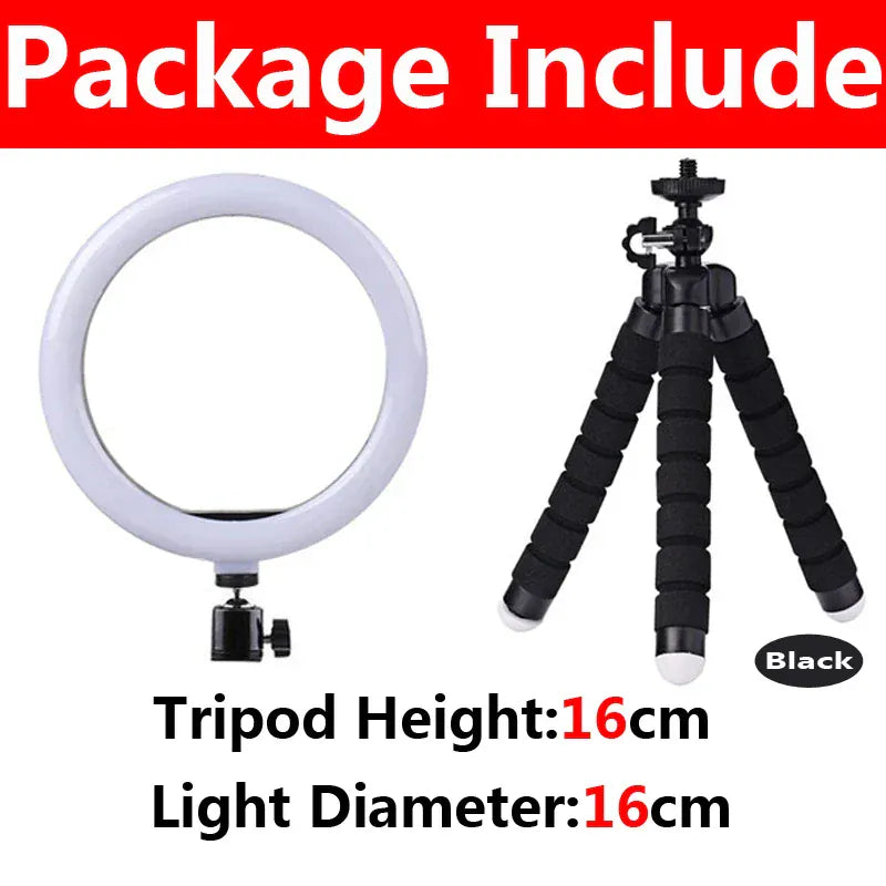 Selfie Video Light Selfie LED Ring Light Dimmable Round Ring Fill Lamp With Stand Tripods For Phone Video Live Camera Lighting Selfie Video Light Selfie LED Ring Light Dimmable Round Ring Fill Lamp With Stand Tripods For Phone Video Live Camera Lighting