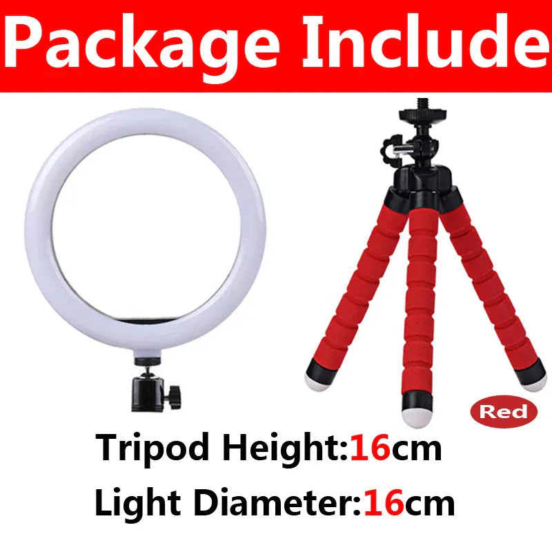 Selfie Video Light Selfie LED Ring Light Dimmable Round Ring Fill Lamp With Stand Tripods For Phone Video Live Camera Lighting Selfie Video Light Selfie LED Ring Light Dimmable Round Ring Fill Lamp With Stand Tripods For Phone Video Live Camera Lighting