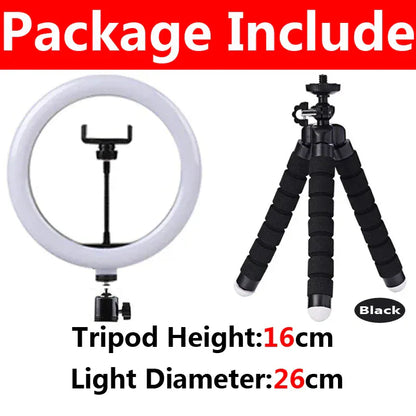 Selfie Video Light Selfie LED Ring Light Dimmable Round Ring Fill Lamp With Stand Tripods For Phone Video Live Camera Lighting Selfie Video Light Selfie LED Ring Light Dimmable Round Ring Fill Lamp With Stand Tripods For Phone Video Live Camera Lighting