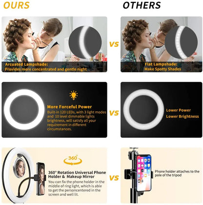 Selfie Video Light Selfie LED Ring Light Dimmable Round Ring Fill Lamp With Stand Tripods For Phone Video Live Camera Lighting Selfie Video Light Selfie LED Ring Light Dimmable Round Ring Fill Lamp With Stand Tripods For Phone Video Live Camera Lighting