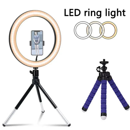 Selfie Video Light Selfie LED Ring Light Dimmable Round Ring Fill Lamp With Stand Tripods For Phone Video Live Camera Lighting Selfie Video Light Selfie LED Ring Light Dimmable Round Ring Fill Lamp With Stand Tripods For Phone Video Live Camera Lighting
