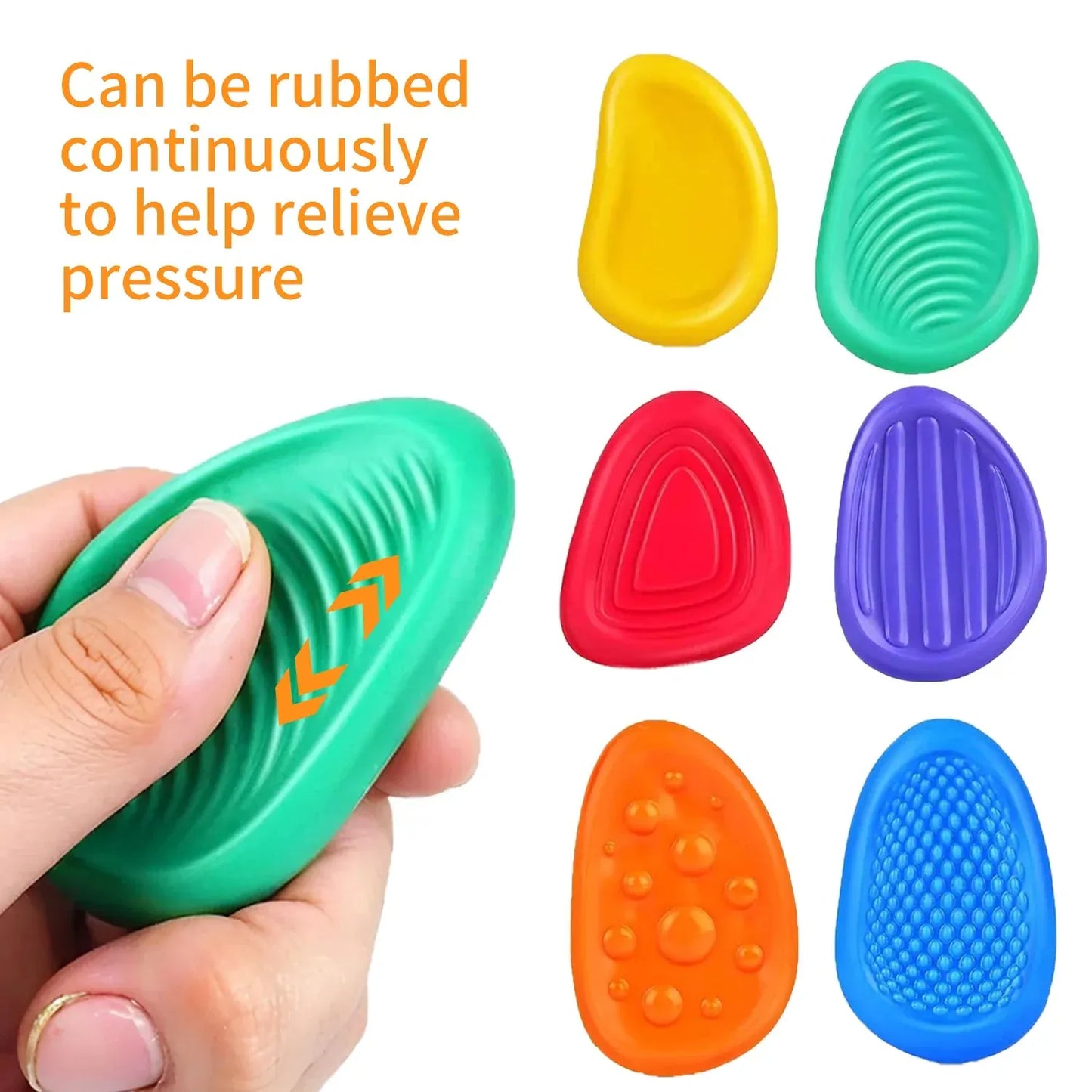Sensory Worry Stones - 6 Pack Fidget Toys for Anxiety, Autism & ADHD Sensory Worry Stones - 6 Pack Fidget Toys for Anxiety, Autism & ADHD Relief