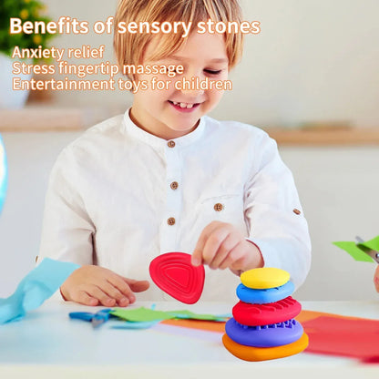 Sensory Worry Stones - 6 Pack Fidget Toys for Anxiety, Autism & ADHD Sensory Worry Stones - 6 Pack Fidget Toys for Anxiety, Autism & ADHD Relief