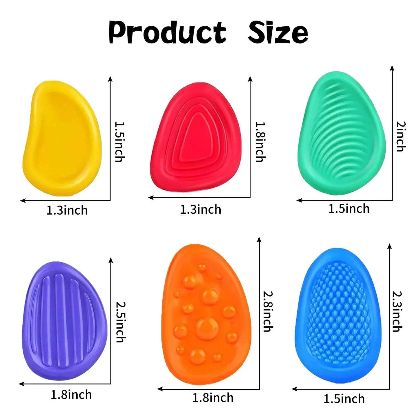 Sensory Worry Stones - 6 Pack Fidget Toys for Anxiety, Autism & ADHD Sensory Worry Stones - 6 Pack Fidget Toys for Anxiety, Autism & ADHD Relief