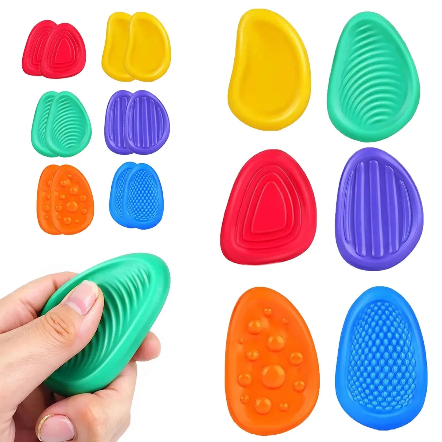 Sensory Worry Stones - 6 Pack Fidget Toys for Anxiety, Autism & ADHD Sensory Worry Stones - 6 Pack Fidget Toys for Anxiety, Autism & ADHD Relief