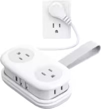 ‌Travel Power Strip: 4 Outlets, 3 USB Ports (1 USB-C), 4FT Cord, Small & Compact