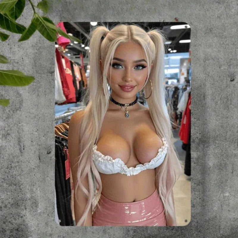 Sexy Women Metal Wall Poster - Stylish Metallic Wall Art Decor for Home Room Decoration Sexy Women Metal Wall Poster - Stylish Metallic Wall Art Decor for Home Room Decoration