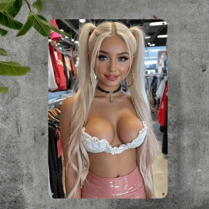 Sexy Women Metal Wall Poster - Stylish Metallic Wall Art Decor for Home Room Decoration Sexy Women Metal Wall Poster - Stylish Metallic Wall Art Decor for Home Room Decoration