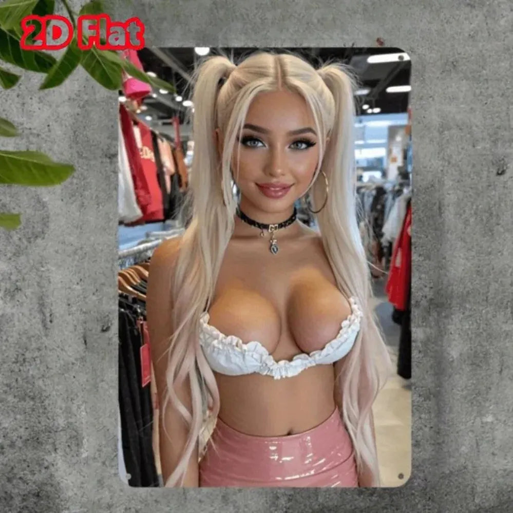 Sexy Women Metal Wall Poster - Stylish Metallic Wall Art Decor for Home Room Decoration Sexy Women Metal Wall Poster - Stylish Metallic Wall Art Decor for Home Room Decoration