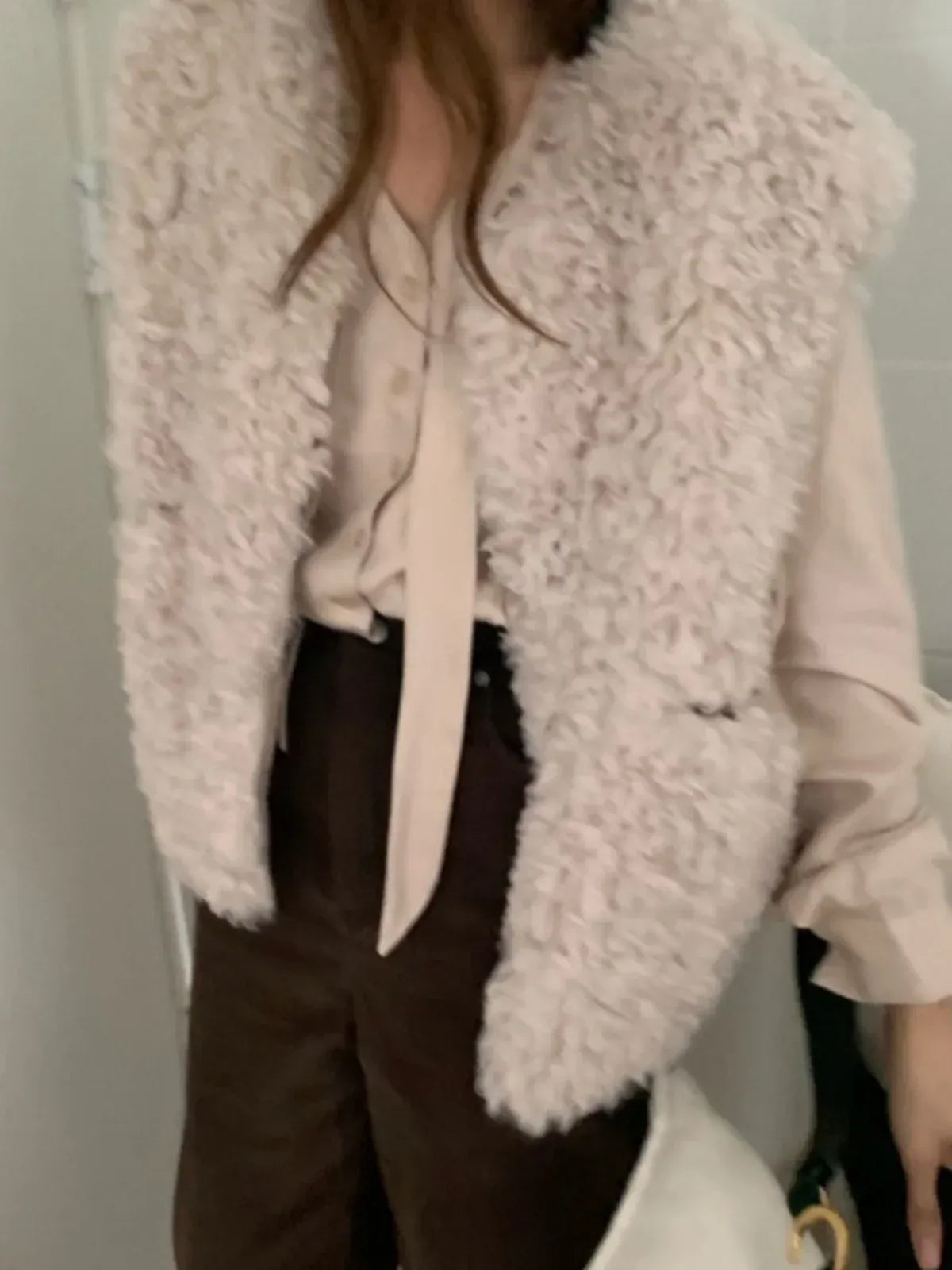 Korean Style Short Faux Fur Vest - Round Neck Winter Outerwear | Wahooly Short Faux Fur Vest - Round Neck Winter Outerwear