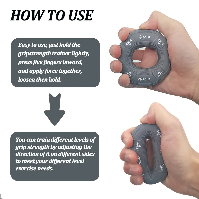 Silicone Adjustable 20-90LB Hand Grip Arm Strength Exercise Gripping Ring Fitness Gym Finger Forearm Trainer Carpal Expander Silicone Adjustable 20-90LB Hand Grip Arm Strength Exercise Gripping Ring Fitness Gym Finger Forearm Trainer Carpal Expander