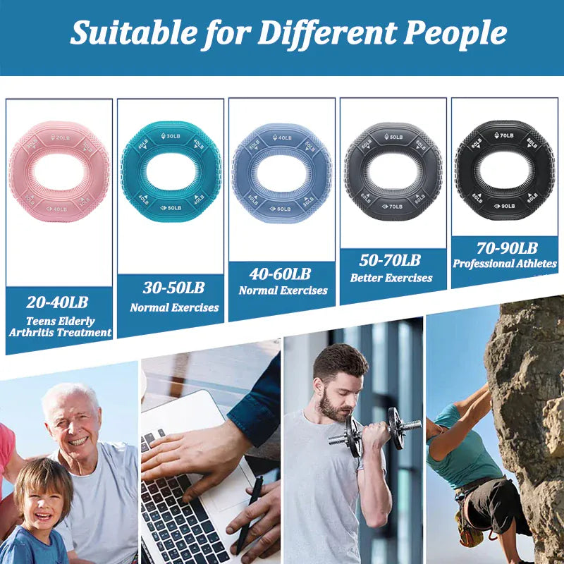 Silicone Adjustable 20-90LB Hand Grip Arm Strength Exercise Gripping Ring Fitness Gym Finger Forearm Trainer Carpal Expander Silicone Adjustable 20-90LB Hand Grip Arm Strength Exercise Gripping Ring Fitness Gym Finger Forearm Trainer Carpal Expander