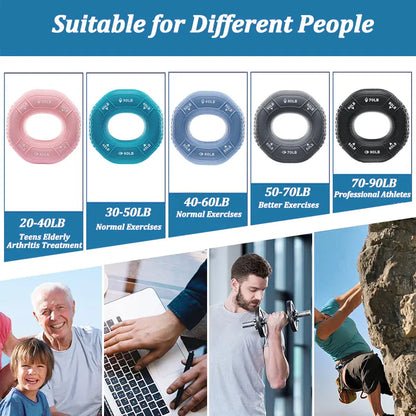 Silicone Adjustable 20-90LB Hand Grip Arm Strength Exercise Gripping Ring Fitness Gym Finger Forearm Trainer Carpal Expander Silicone Adjustable 20-90LB Hand Grip Arm Strength Exercise Gripping Ring Fitness Gym Finger Forearm Trainer Carpal Expander