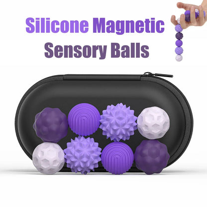 Silicone Magnetic Fidget Balls with Storage Box | 4 or 8 Piece Stress Relief Set Silicone Magnetic Fidget Balls with Storage Box | Stress & Anxiety Relief Set