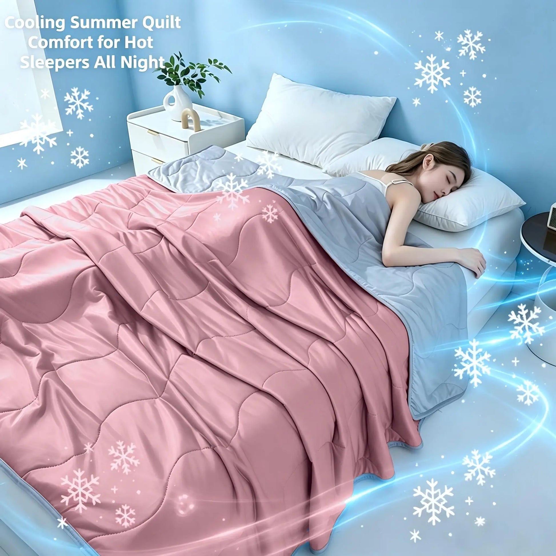 Silky Cooling Summer Quilt Lightweight Comforter 10 Colors | Wahooly Silky Cooling Summer Quilt – Lightweight Air Conditioner Comforter for Hot Sleepers