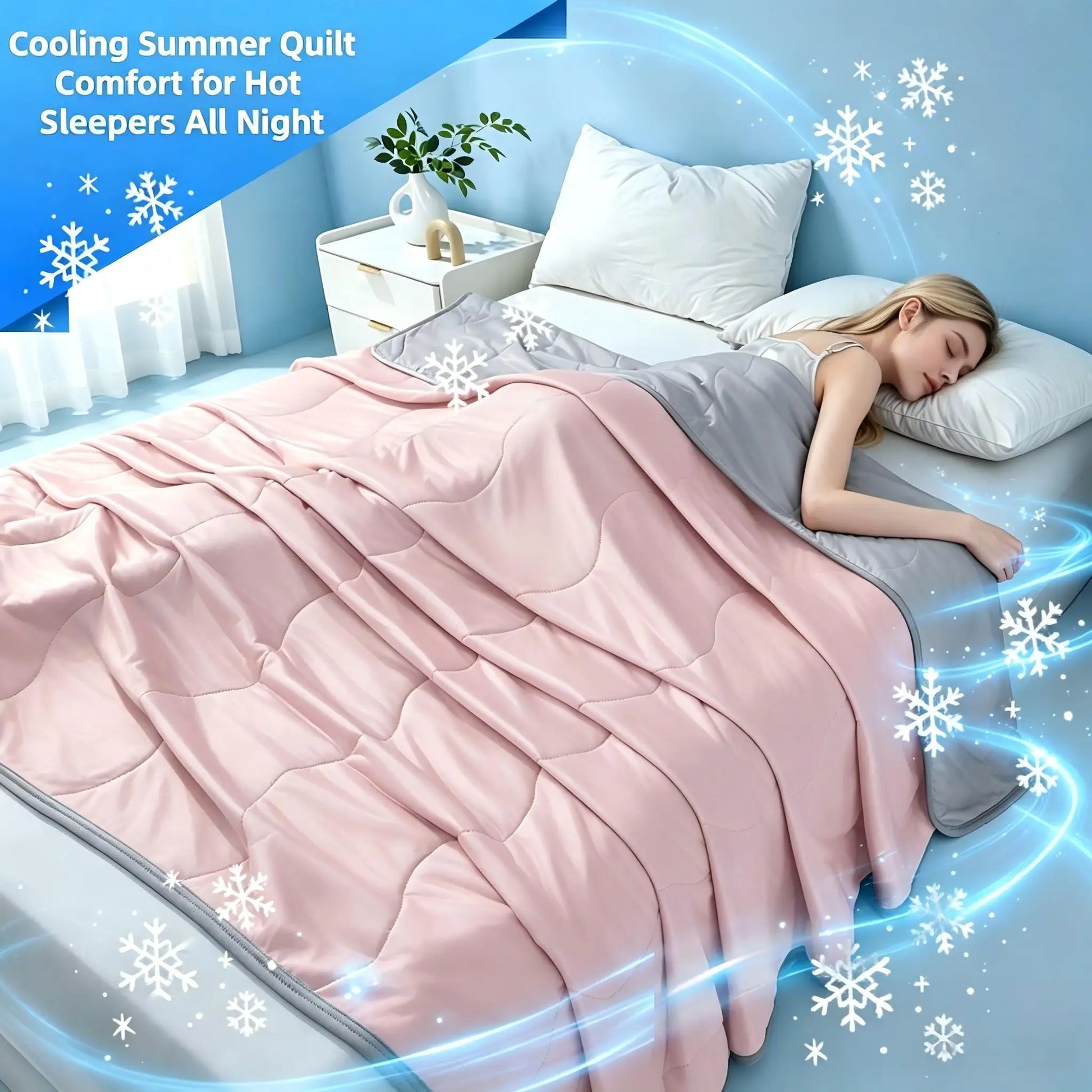 Silky Cooling Summer Quilt Lightweight Comforter 10 Colors | Wahooly Silky Cooling Summer Quilt – Lightweight Air Conditioner Comforter for Hot Sleepers