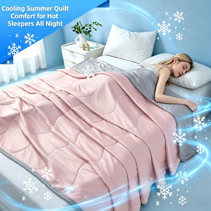 Silky Cooling Summer Quilt Lightweight Comforter 10 Colors | Wahooly Silky Cooling Summer Quilt – Lightweight Air Conditioner Comforter for Hot Sleepers