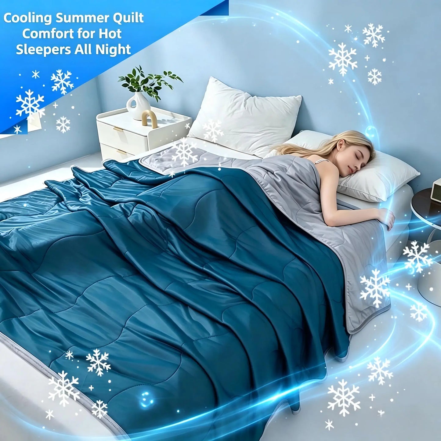 Silky Cooling Summer Quilt Lightweight Comforter 10 Colors | Wahooly Silky Cooling Summer Quilt – Lightweight Air Conditioner Comforter for Hot Sleepers