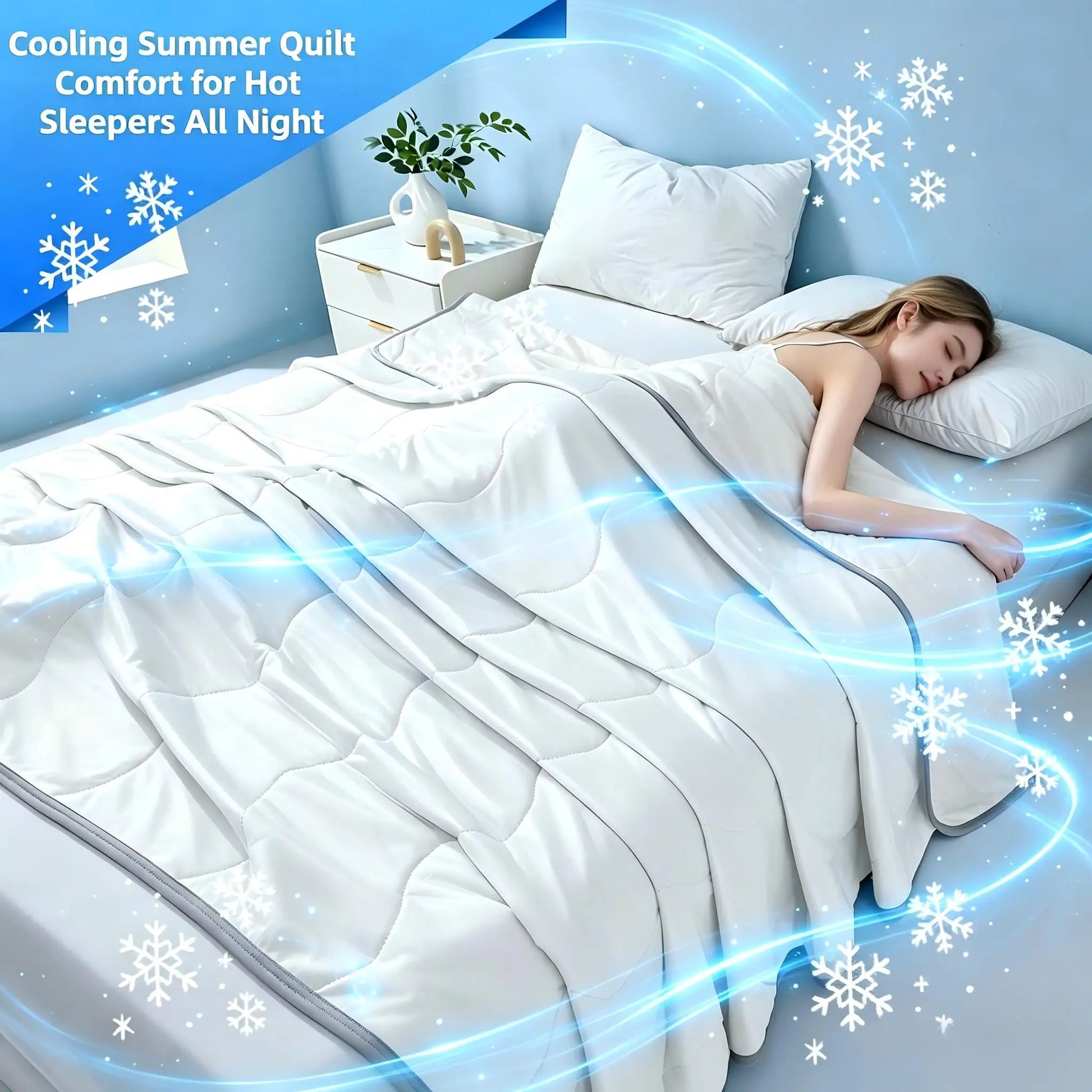Silky Cooling Summer Quilt Lightweight Comforter 10 Colors | Wahooly Silky Cooling Summer Quilt – Lightweight Air Conditioner Comforter for Hot Sleepers