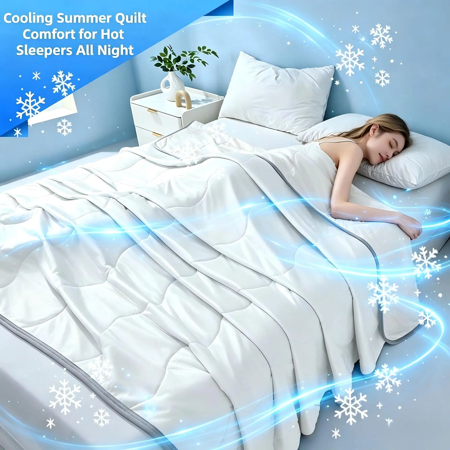 Silky Cooling Summer Quilt Lightweight Comforter 10 Colors | Wahooly Silky Cooling Summer Quilt – Lightweight Air Conditioner Comforter for Hot Sleepers
