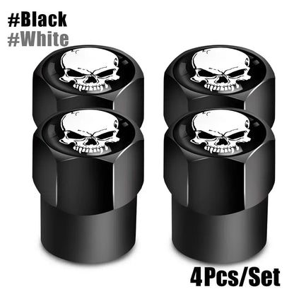 Skull Tire Valve Stem Caps 4-Pack – Aluminum Alloy Universal Fit for Car & Motorcycle | Wahooly Skull Tire Valve Stem Caps – 4-Pack Aluminum Alloy, Corrosion-Resistant, Universal Fit (16 Colors)