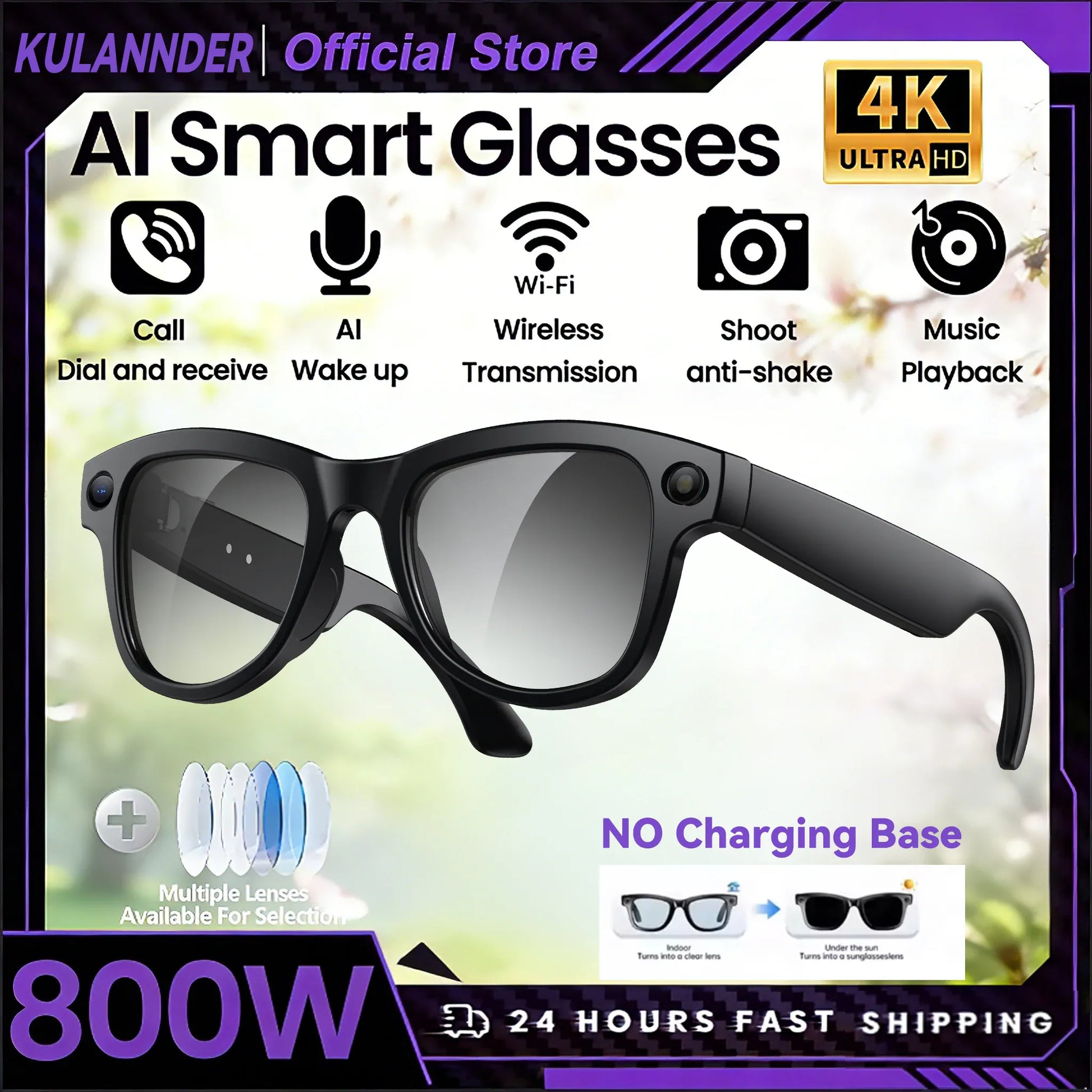 Smart AI Glasses – 8K Camera, Real-Time Translator & Video Recording Wearable Smart AI Glasses – 8K Camera, Real-Time Translator & Photo/Video Recording Wearable