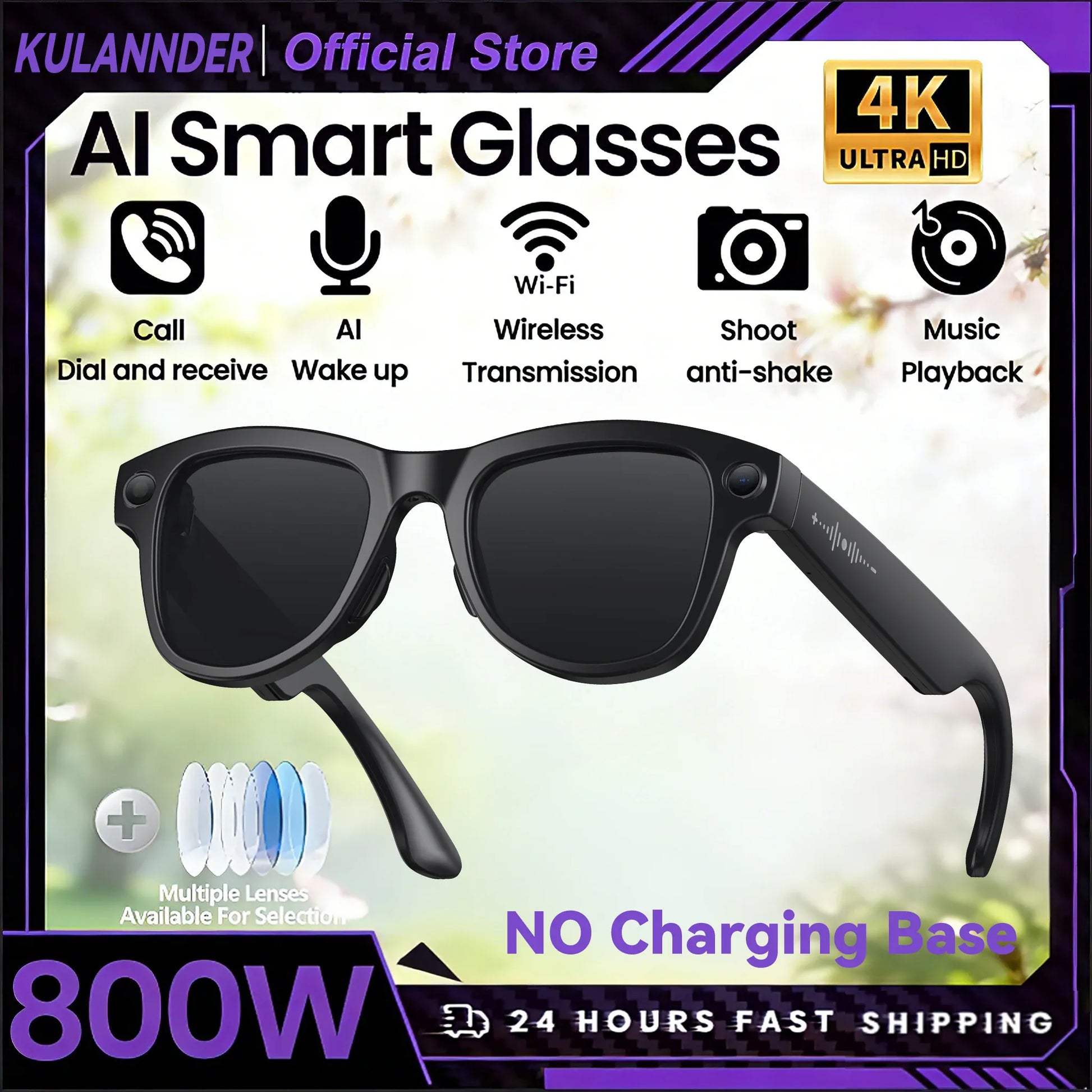 Smart AI Glasses – 8K Camera, Real-Time Translator & Video Recording Wearable Smart AI Glasses – 8K Camera, Real-Time Translator & Photo/Video Recording Wearable