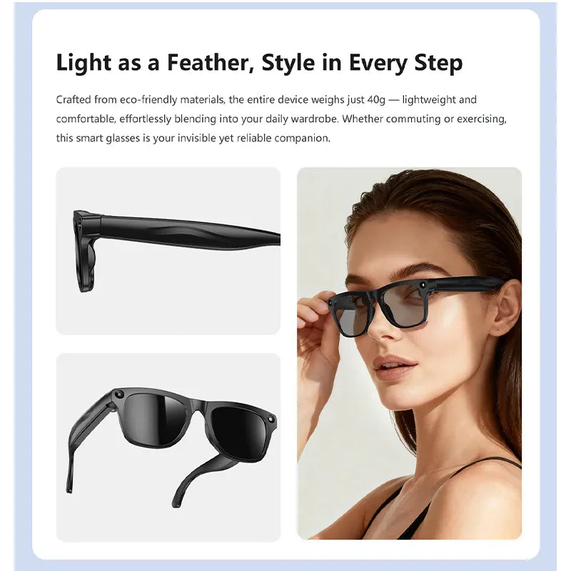 Smart Glasses with HD Camera – 100W Recording & High-Fidelity Audio Wearable Smart Glasses with Camera – 100W HD Recording, High-Fidelity Audio & Wearable Tech