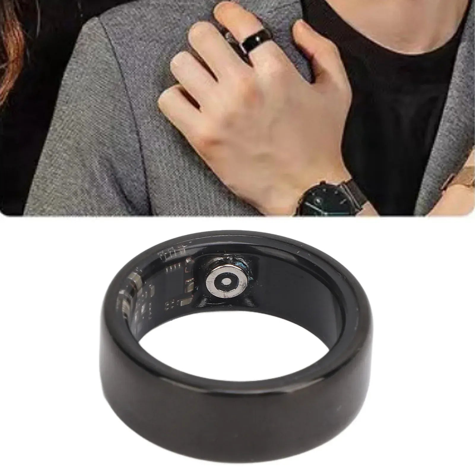 Ceramic Smart Health Ring - Heart Rate & Sleep Tracker | Wahooly Smart Health Ring Ceramic Material with Charging Case Sleep Heart Rate SpO2 Monitoring for Fitness Tracking App Compatible
